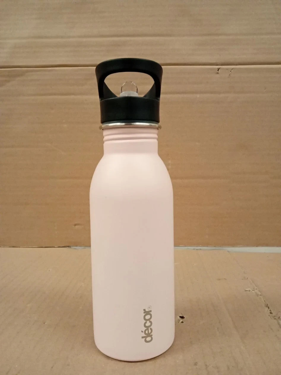Decor Snap N Seal Soft Touch Stainless Steel Leak Proof Bottle Pink  500ml