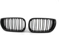 Double Bridge Front Kidney Grill Grilles Glossy Black E46 4 Door New