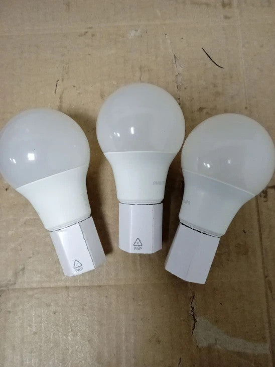Philips LED Frosted A60 Light Bulb 3 Pack Warm White 2700K E27 Edison Screw