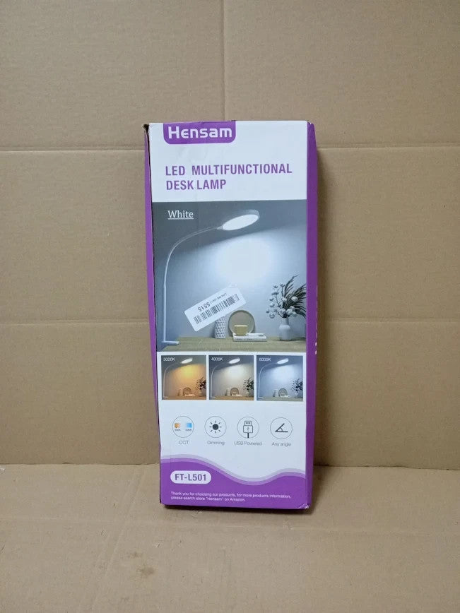 Hensam LED Multifunctional Desk Lamp FTL501 USB Powered Dimmable White New