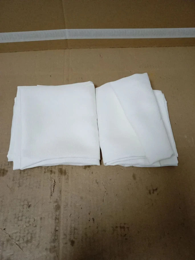 Topick Linen Look White Kitchen Curtains 26x24in Drop Light Filtering New
