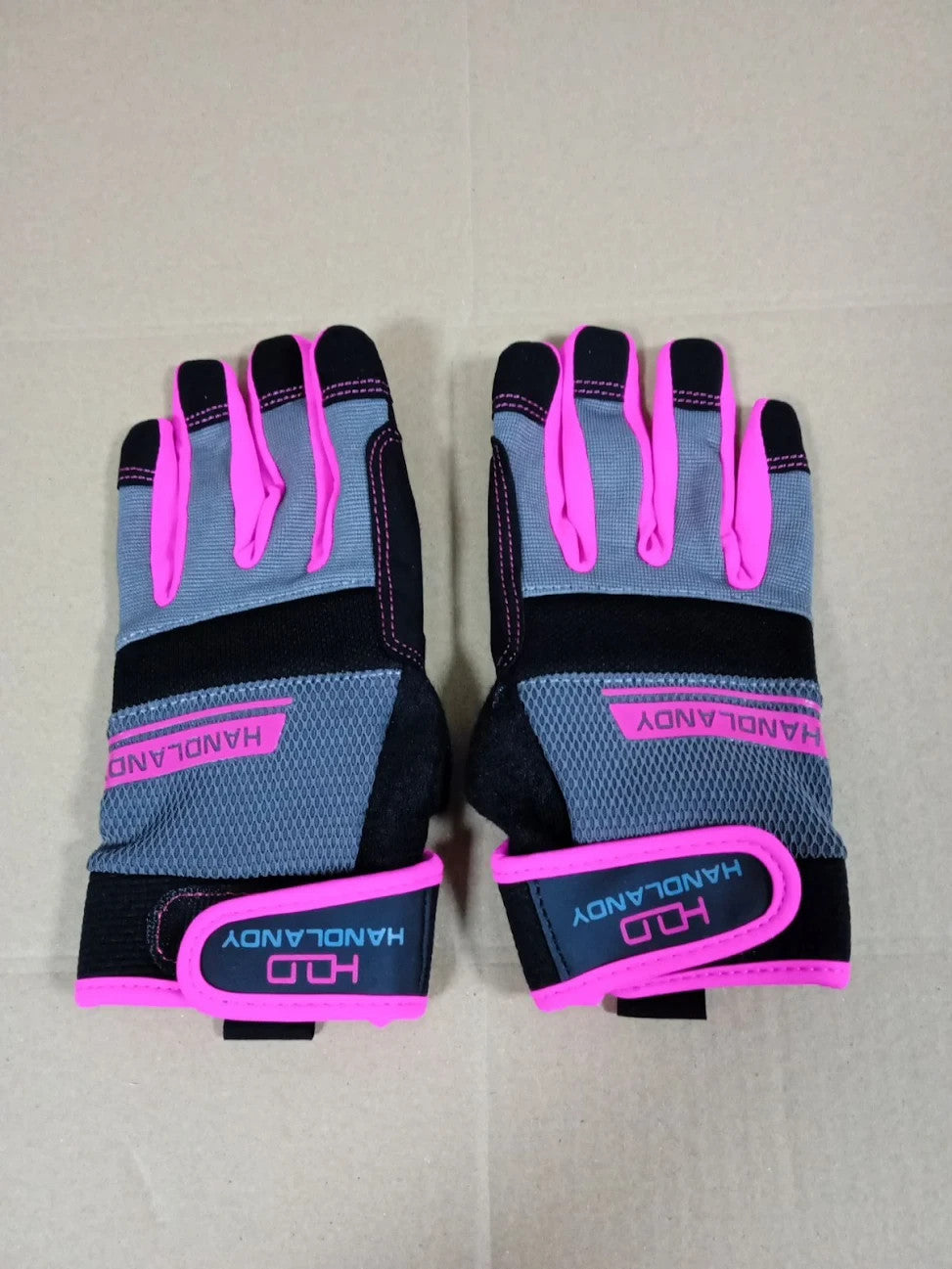 HANDLANDY Safety Work Gloves Men Women Utility Padded Builders Medium Pink New