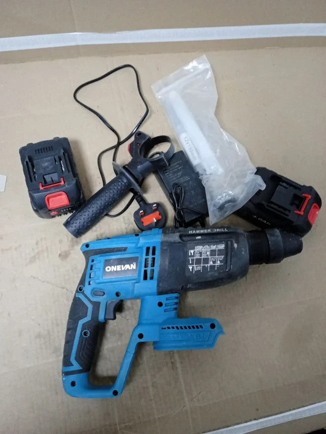650W Brushless SDS Plus Rotary Hammer Drill Kit 2 Batteries Accessories Design