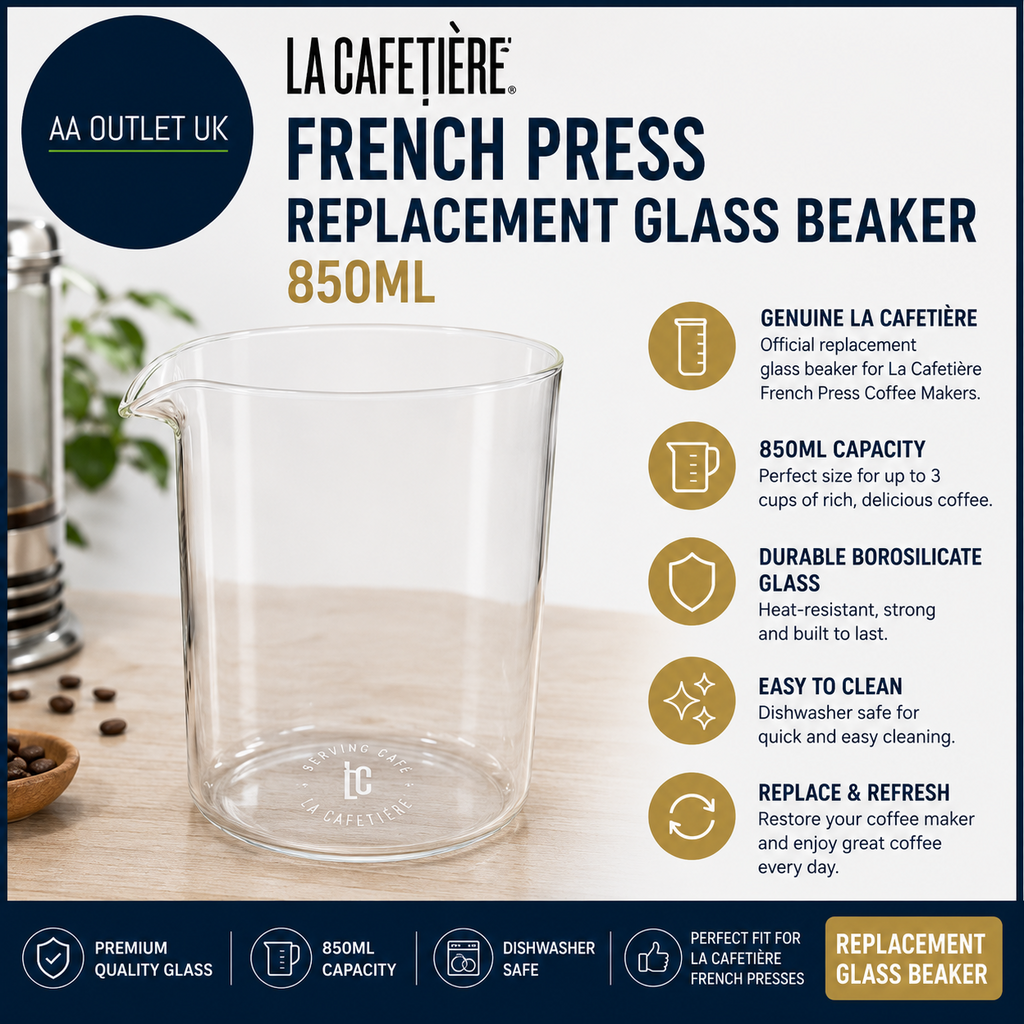 La Cafetiere French Press Coffee Maker Replacement Glass Beaker 850ml