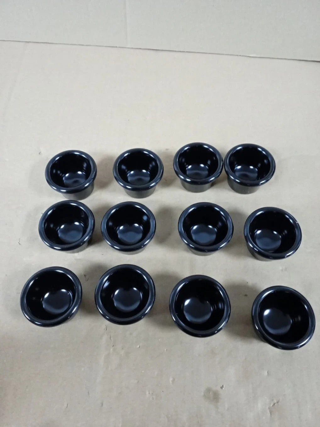 Olympia Kristallon Melamine Plain Ramekins 63mm 12 Pieces Black 20°C-120°C New