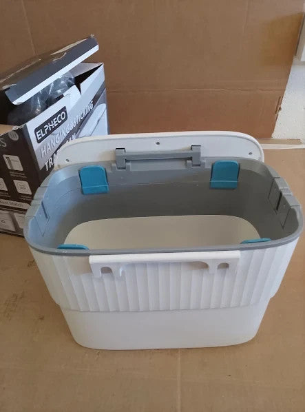 Elpheco Hanging Small Waste Bin Lid Cabinet Door Kitchen 7L 26.7x15.2x21.6cm New