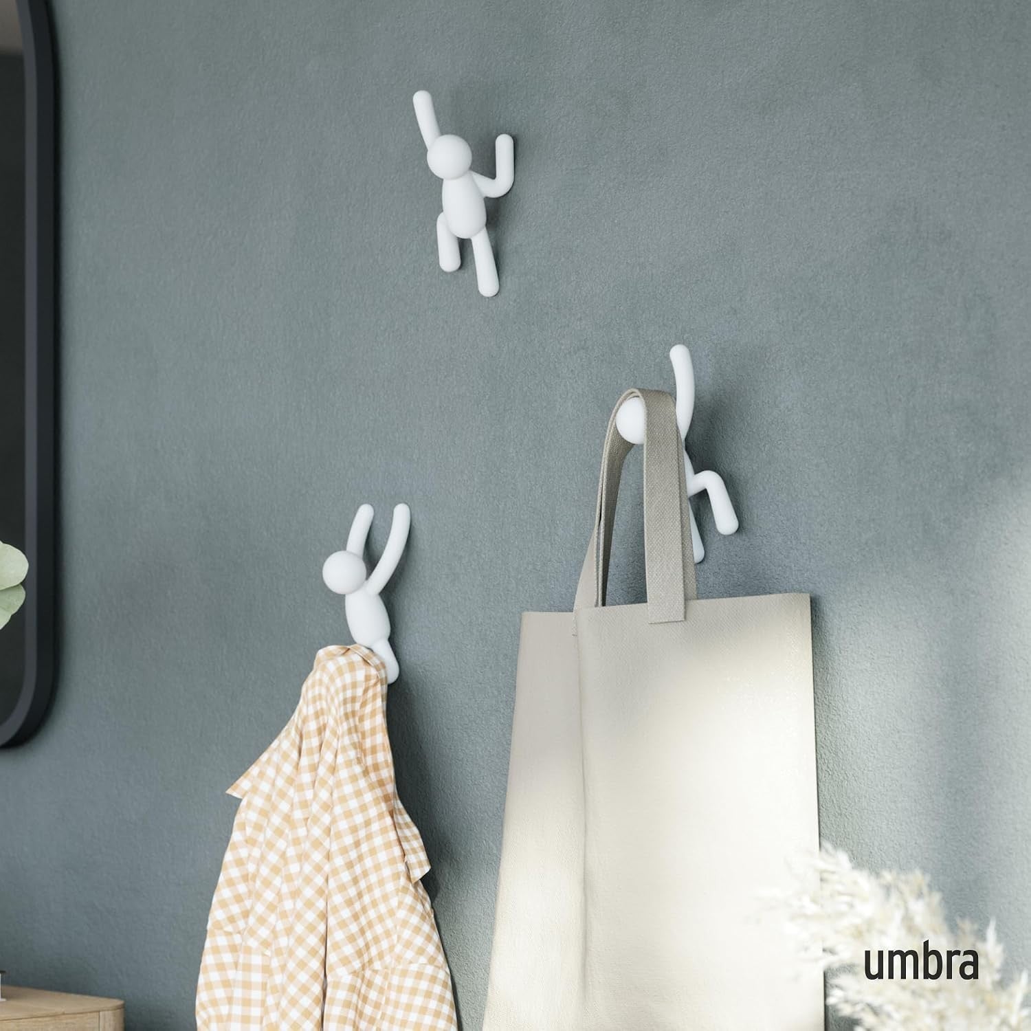 Umbra Buddy Decorative Wall Mounted Hanging Coats Hooks 100% Recyled Abs New