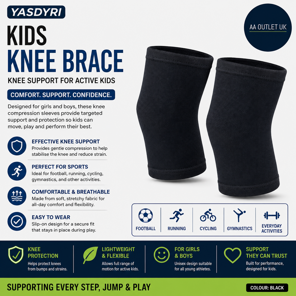 Yasdyri Kids Knee Brace Girls Boys Sport Kids Support Pain Football Running