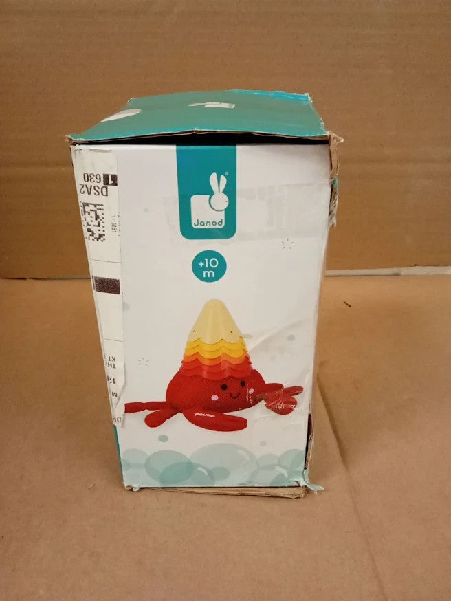 Janod Hermit Crab Bath Time Toy 6 Wheat Straw Cups Baby 10M+ J04734 Red Design