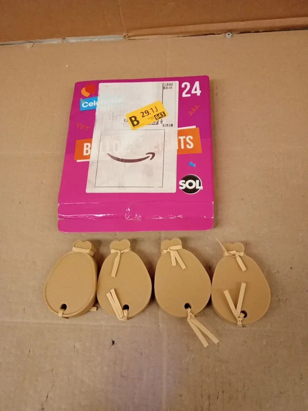 Sol 16pc Helium Balloon Weights Gold Plastic Party Accessories Securing New