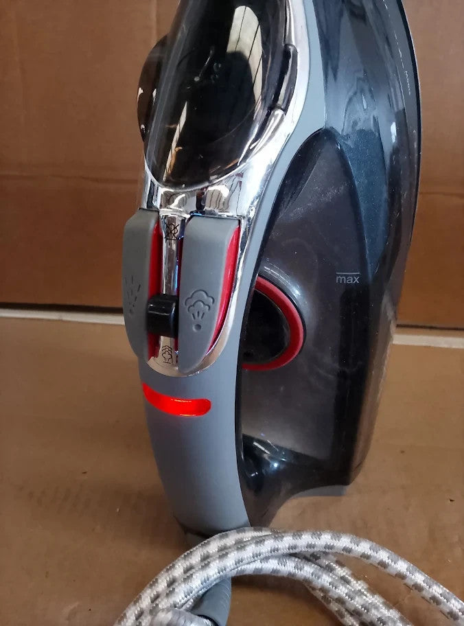 Russell Hobbs Auto Steam Iron 2400W Non Stick Soleplate Vertical Steam Black