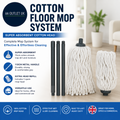 Cotton Floor Mops Mop System Super Absorbent Cotton Head 110cm Metal Handle