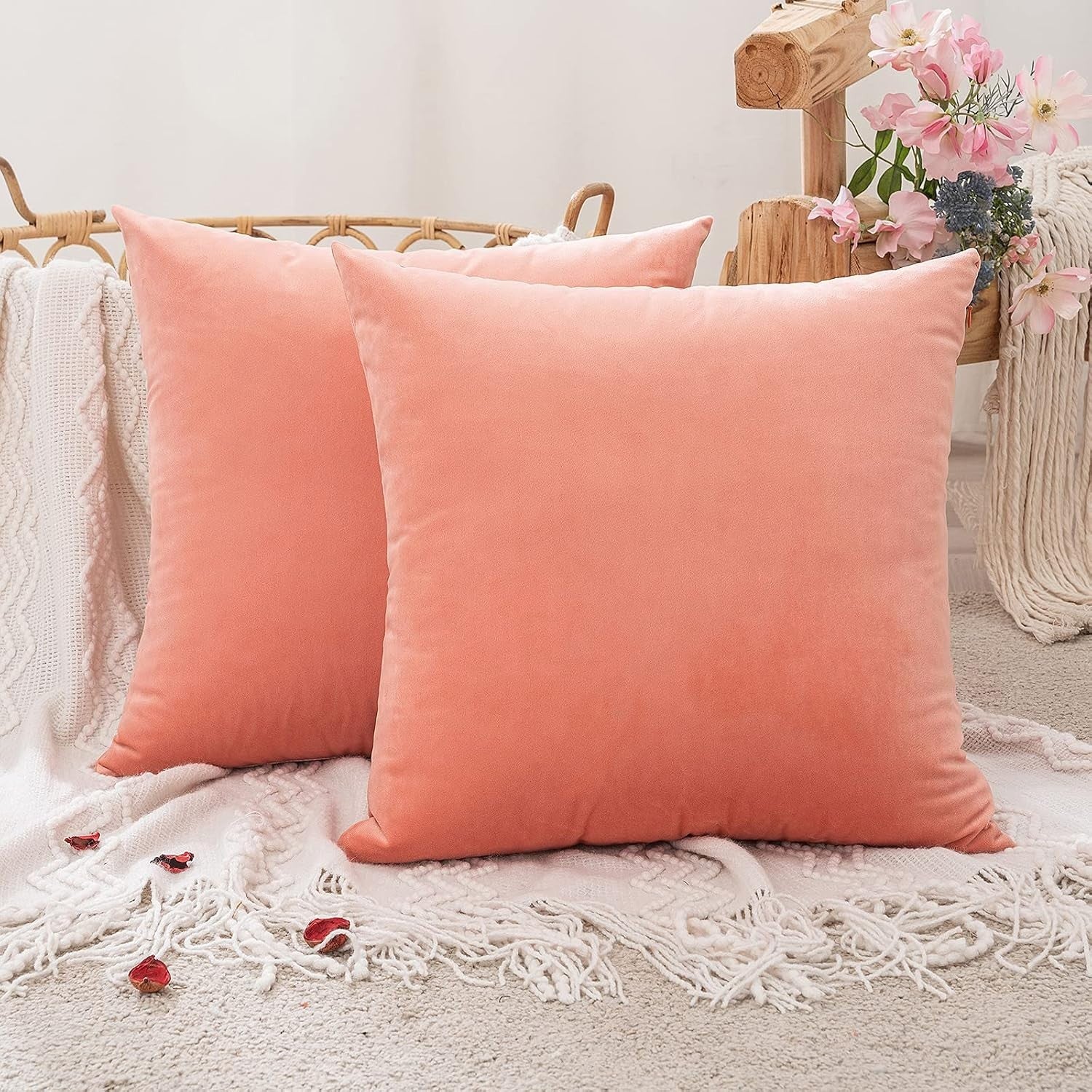 Miulee Velvet Cushion Covers Throw Pillow Case Soft Decorative 18x18 Blue New