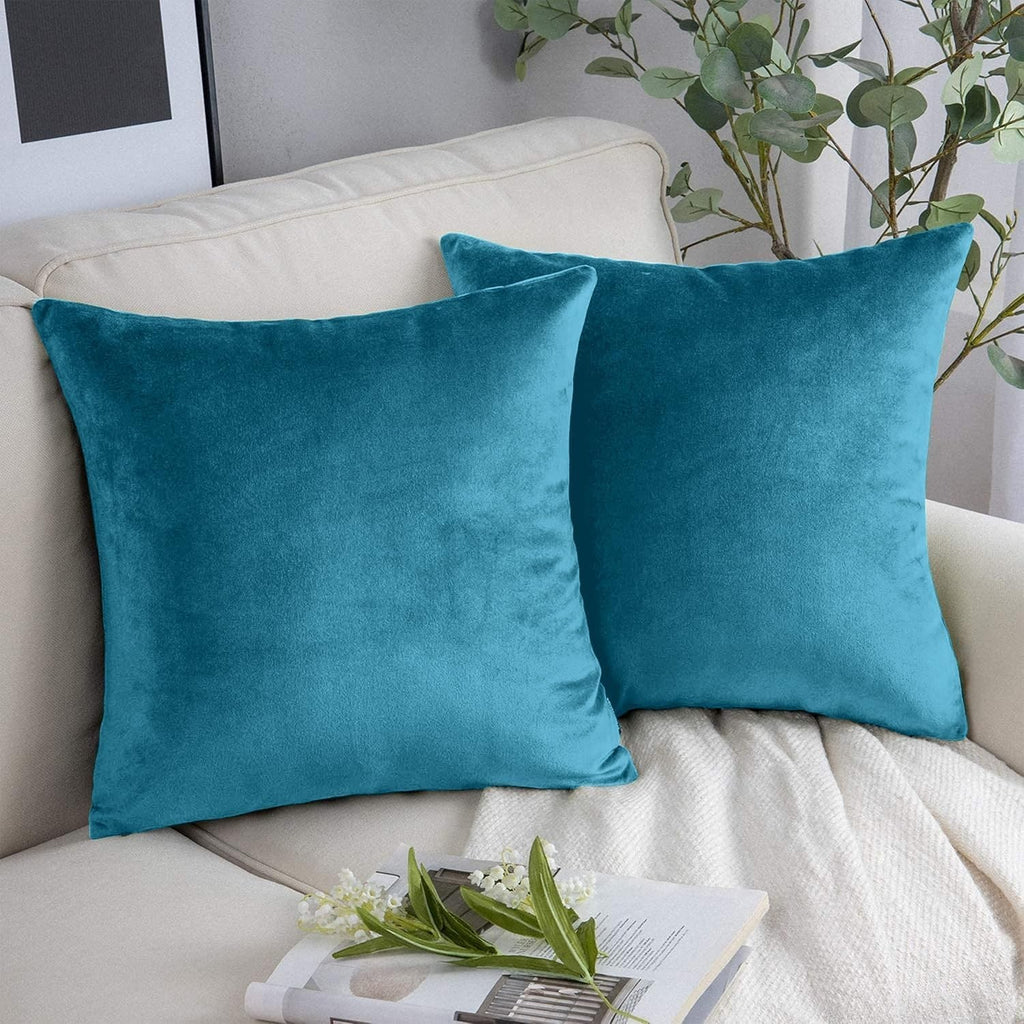 Yorkshire Bedding Cushion Covers 45x45 Pack 2 Velvet Square Throw Pillow New
