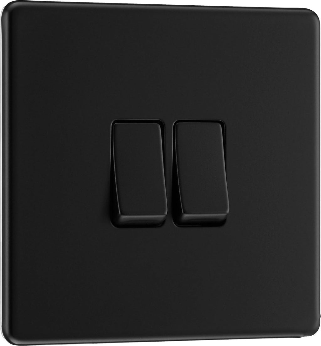 BG Electrical Double Wall Light Switch 2 Way Slim Profile 20A 16AX FFB42 New