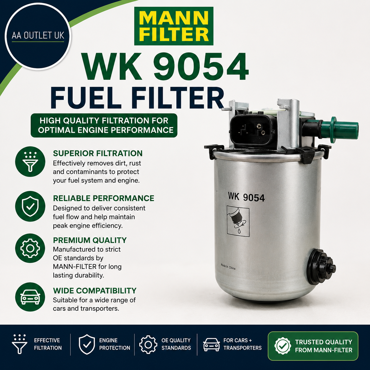 MANN FILTER WK 9054 Fuel Filter Cars + Transporters Replacement Part