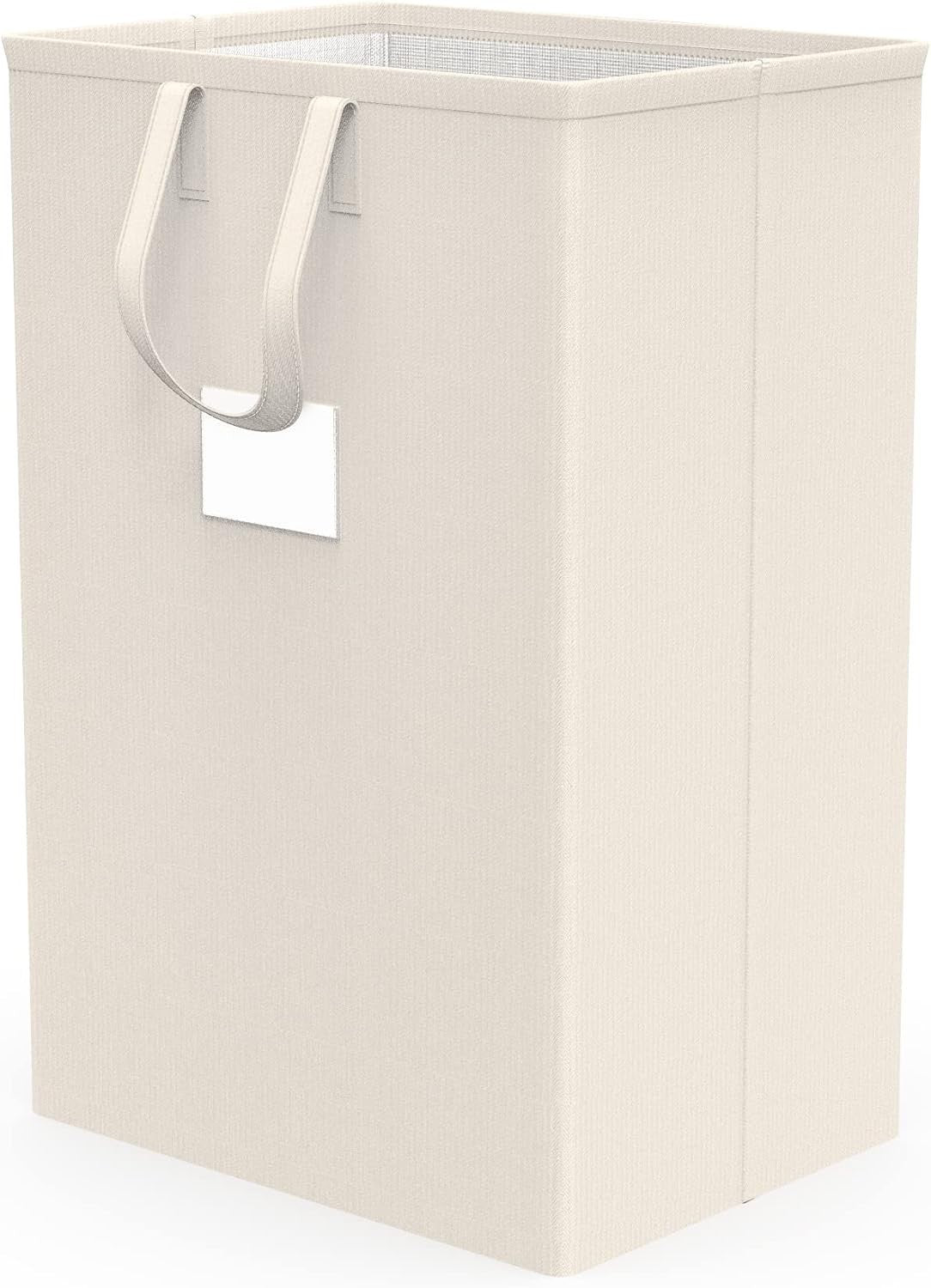 75L Large Laundry Hamper Handles Dirty Clothes For Bedroom Waterproof Ivory New