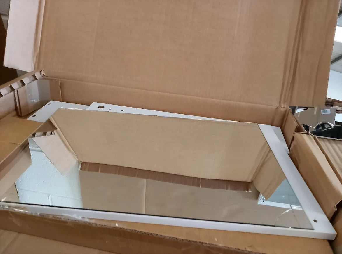 Argos Home Prime 2 Door Mirrored Cabinet White 50x60x14cm