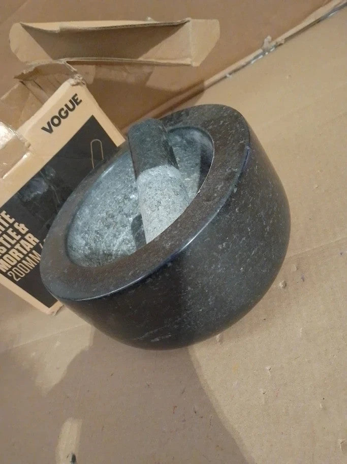 Vogue Granite Pestle Mortar Black 203mm Professional Home Use GG016