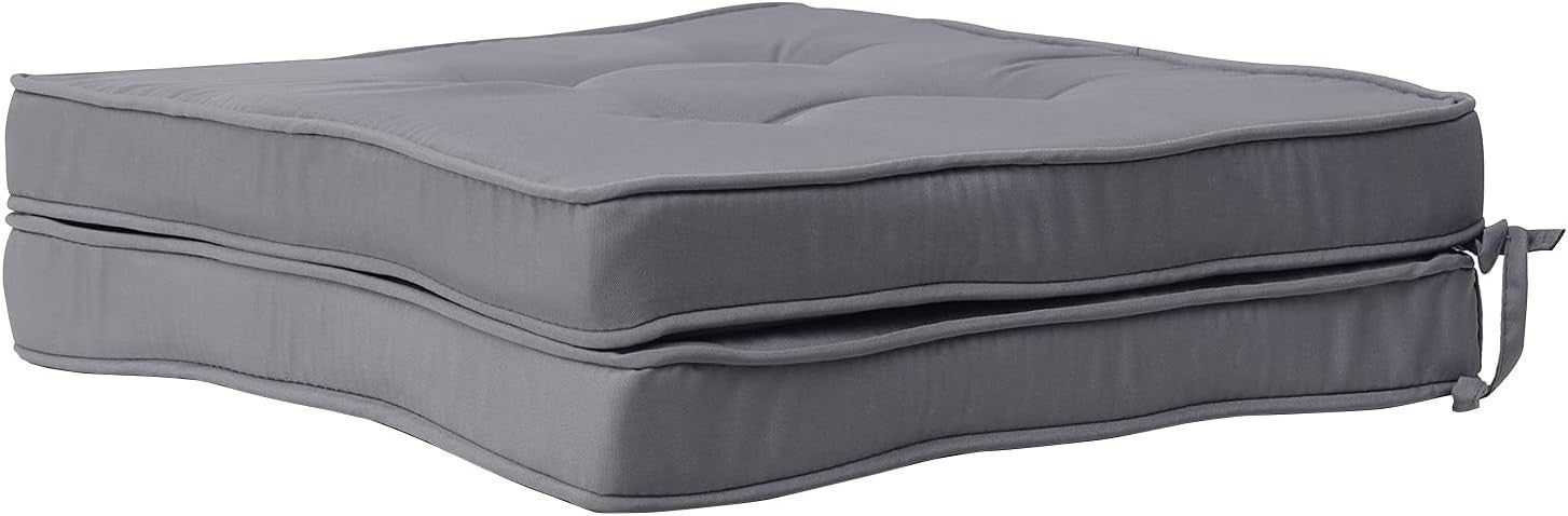 RACE LEAF Chair Seat Cushion 40x40x5cm Chair Set Garden Indoor Outdoor Grey New