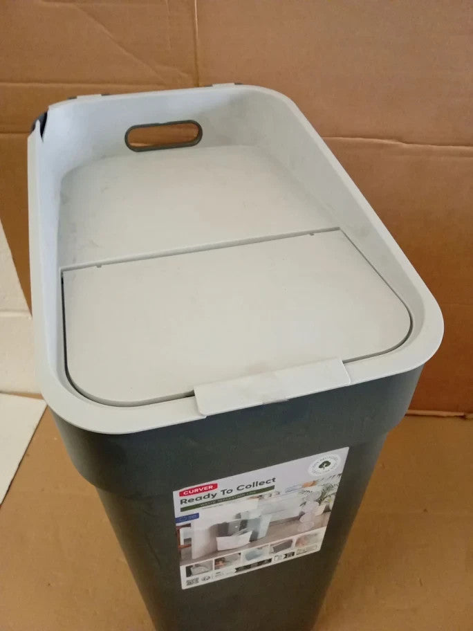 Curver 30Litre Recycling Bin Made From Plastic Grey 55x24.6x36.7