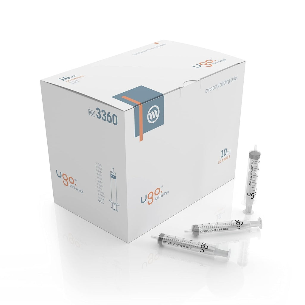 Ugo 10ml Empty Syringe x100 Sterile Hypodermic Syringe Disposable Single New