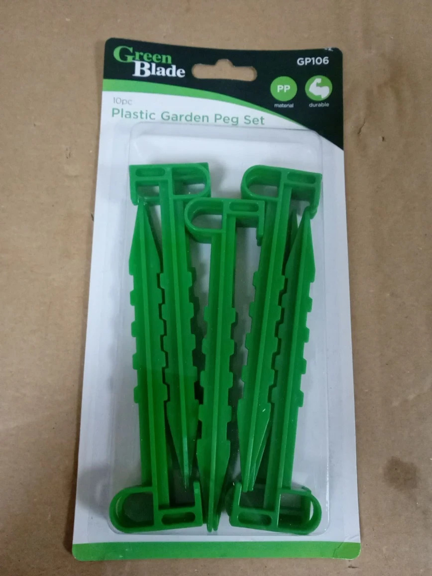 G4gadget 2 Pack  14cm Extra Large Green Multi Purpose Garden Pegs Hold Down New