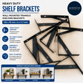 8 Pieces Shelf Brackets Heavy Duty Wall Mounted Triangle Shelving Black