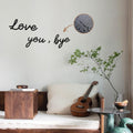 Ecqizer Love You Bye Metal Wall Decor 29.5 x 4.9 Inches Home Sign Black Design