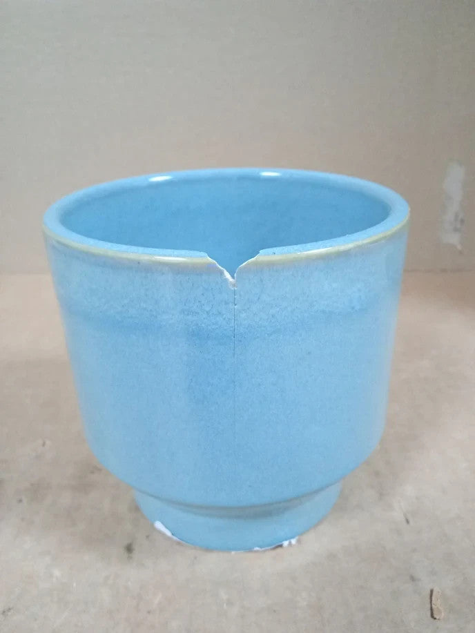 Ivyline Mia Planter Aqua 11cm Round Flower Pot Indoor Outdoor Modern Decoration