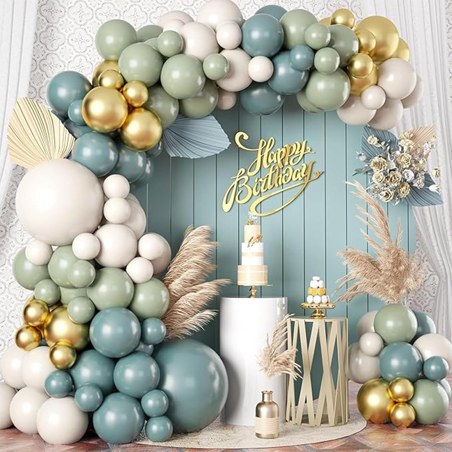 Sage Green Blue Balloon Kit Dusty Balloon Arch Birthday Wedding New