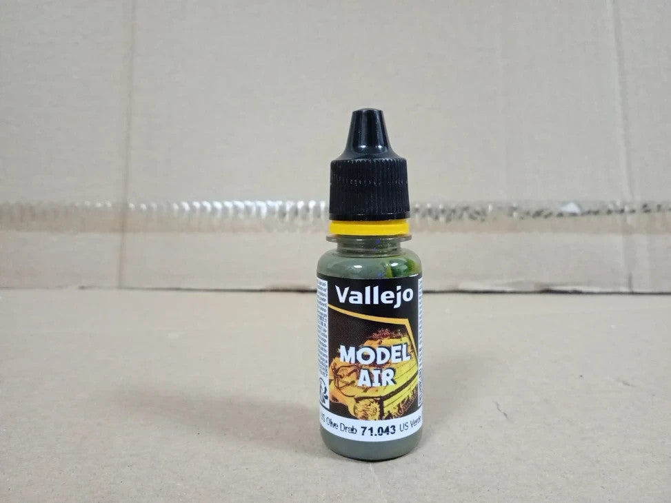 Vallejo Model Air 17ml Acrylic Paint US Olive Drab Water Based Acrylic