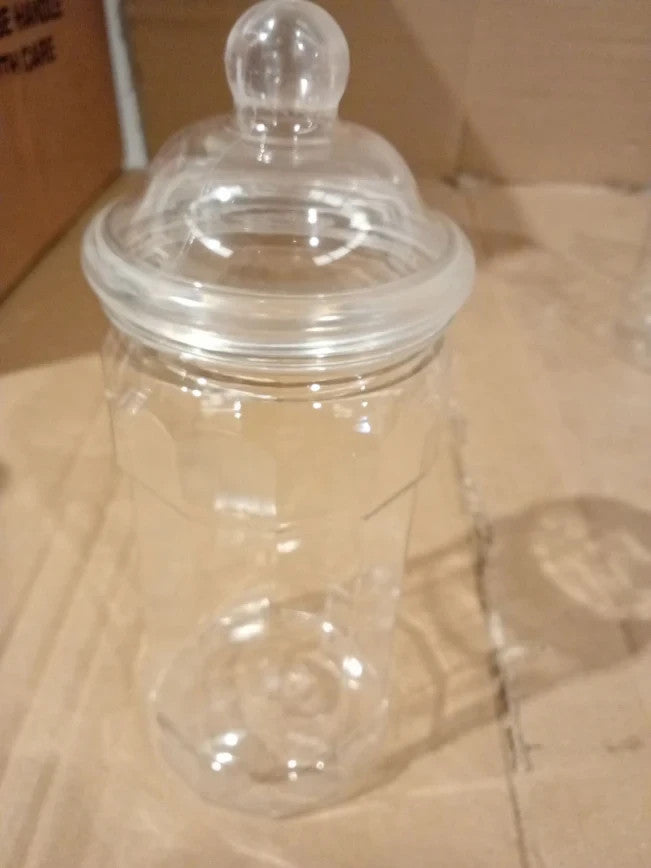 Truly Sweet Candy 7pc Plastic Sweet Jars Classic Design Clear Transparent