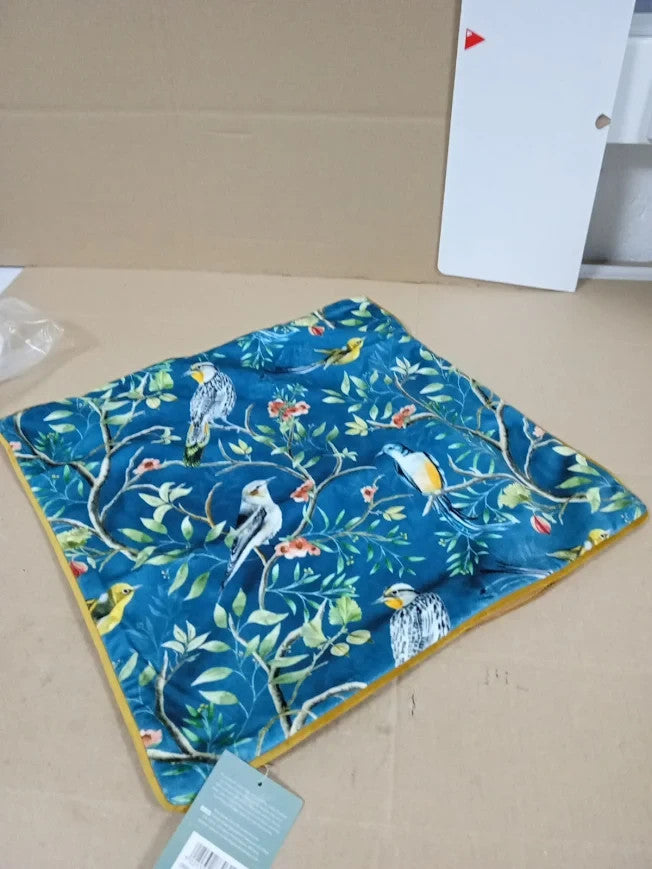 Furn Wylder Tropics Orient Cushion Cover Velvet Chinoiserie Birds 43x43cm New