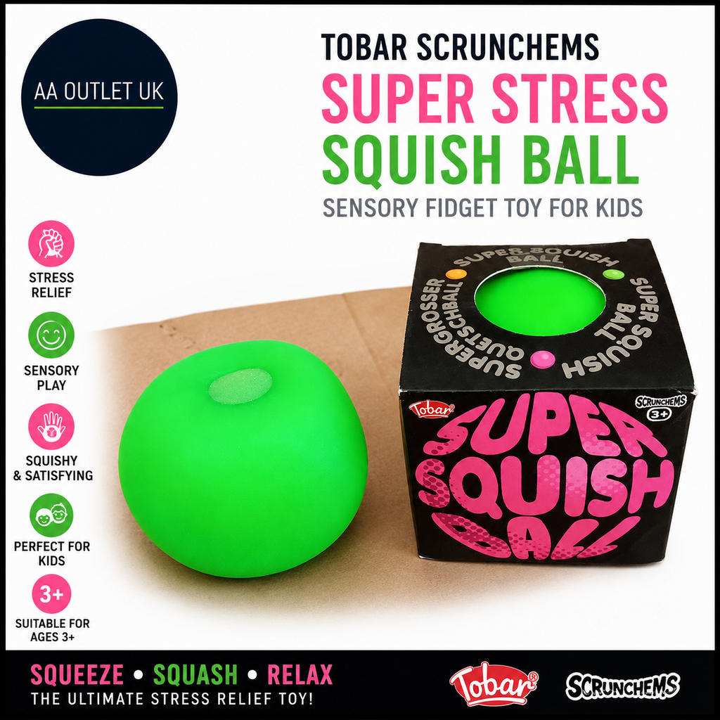 Tobar Scrunchems Super Stress Squish Ball Sensory Fidget Toy Kids Quality Design