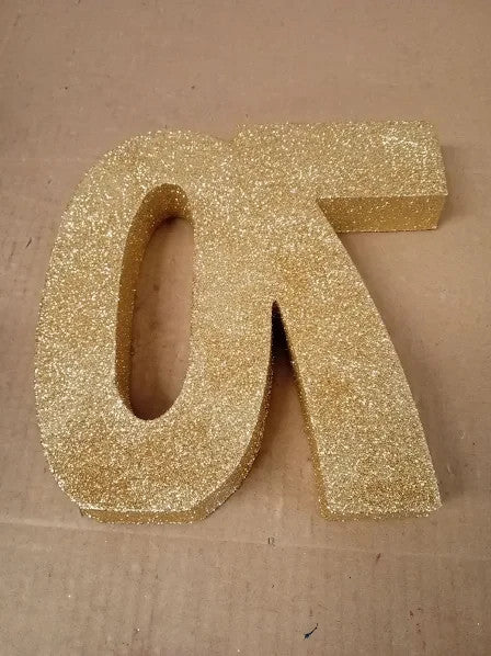 Number 70 Glitter Table Gold Table Centrepiece Decorations 20x20x3cm