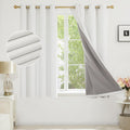 Deconovo Total Blackout Curtains Coating Faux Linen 46x54in One Pair White New