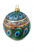 3 Pieces Hand Painted Peacock Glass Christmas Baubles Luxury Decorations New