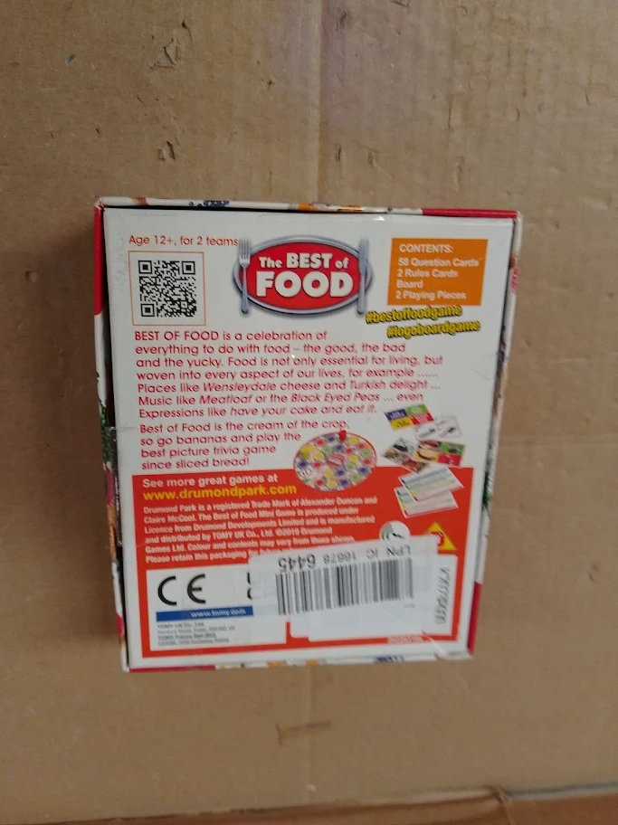 Drumond Park Logo Best Of Food Board Game Memory Puzzle For 2 Players 12+
