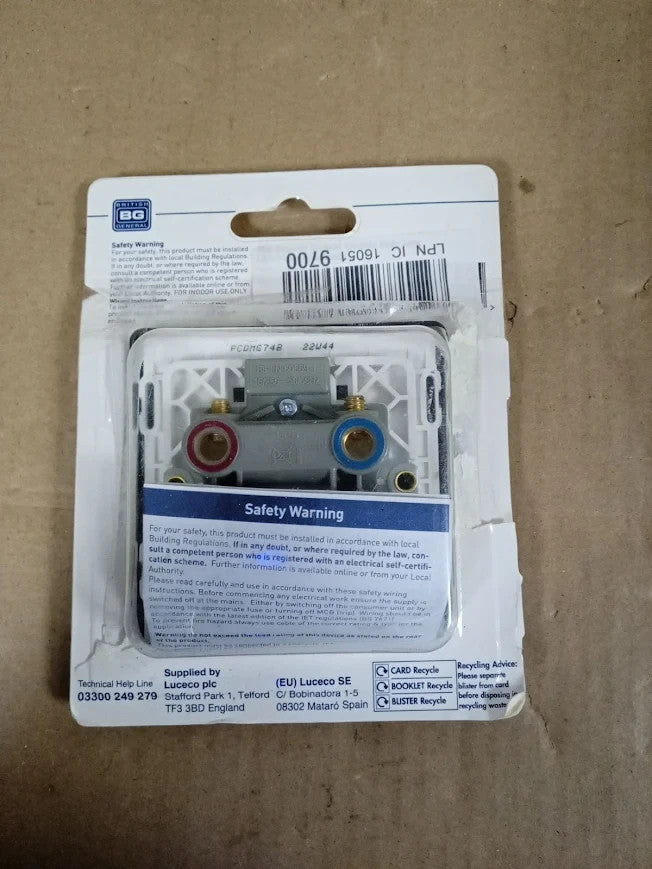 BG Electrical Cooker Control Switch LED Power Indicator Single 45A PCDMG74B New