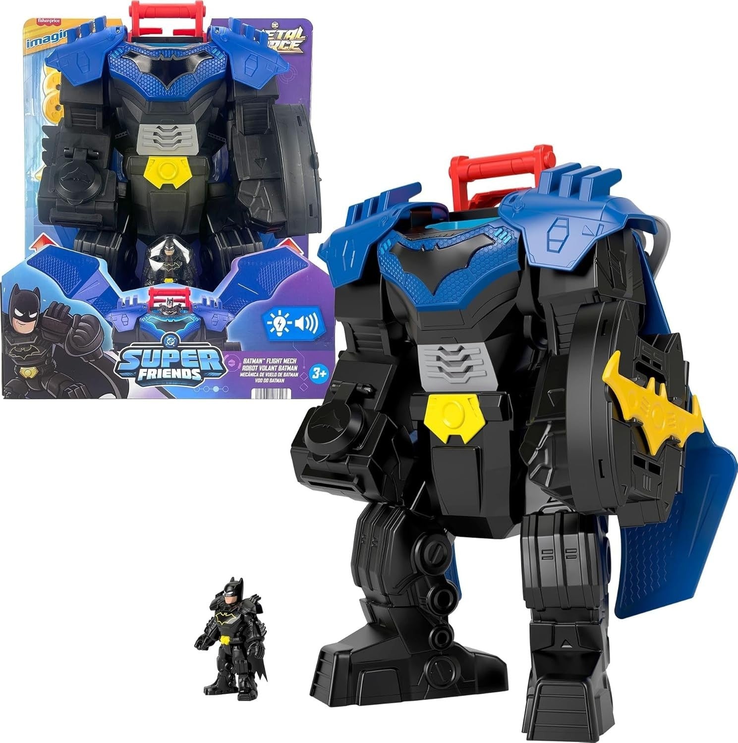Fisher Price Imaginext DC Super Friend Batman Flight Mech Light Sound Motion New