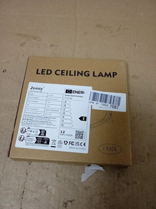 Zemty 12W LED Ceiling Bathroom Lights IP44 Waterproof Ultra Thin Round