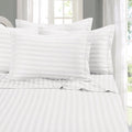 Elegant Comfort Best Softest Coziest 6 Piece Sheet Sets King White Stripe New