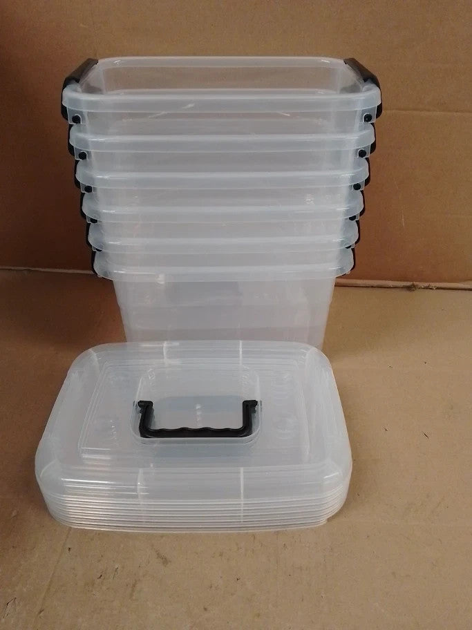 Uumitty 6 Packs Plastic Storage Box 5Litre Small Organizer With Clear Lid