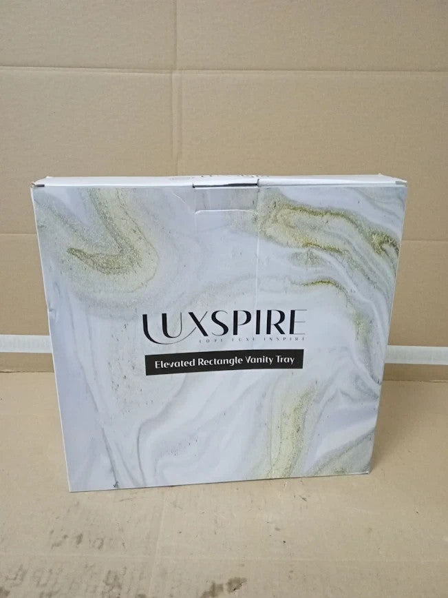 Luxspire Marble White Round Vanity Tray Organiser Resin 10.63x10.63x0.87in New