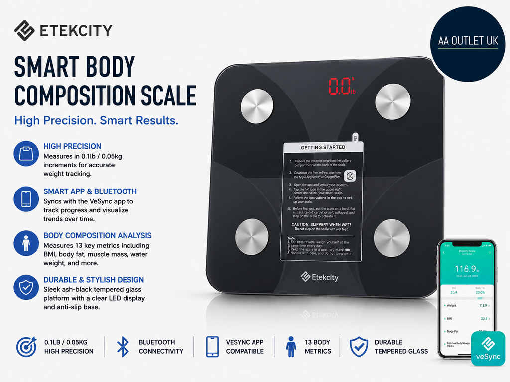 Etekcity Scales for Body Weight, High Precision 0.1lb Bathroom Digital Weighing