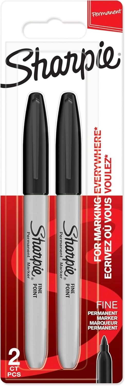 Sharpie Permanent Fine Point Bold Details Black Ink 2 Marker Pens New