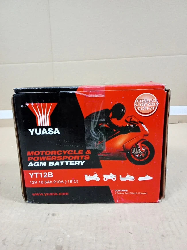 Yuasa YT12B 12V 210 CCA Maintece Free AGM VRLA Motorbike Battery Black