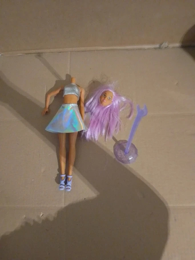 Barbie Pop Star Doll Dressed In Iridescent Skirt Microphone Pink Hair 3+