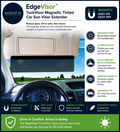 EdgeVisor TuckVisor Magnetic Tinted Car Sun Visor Sunshade Extender Window